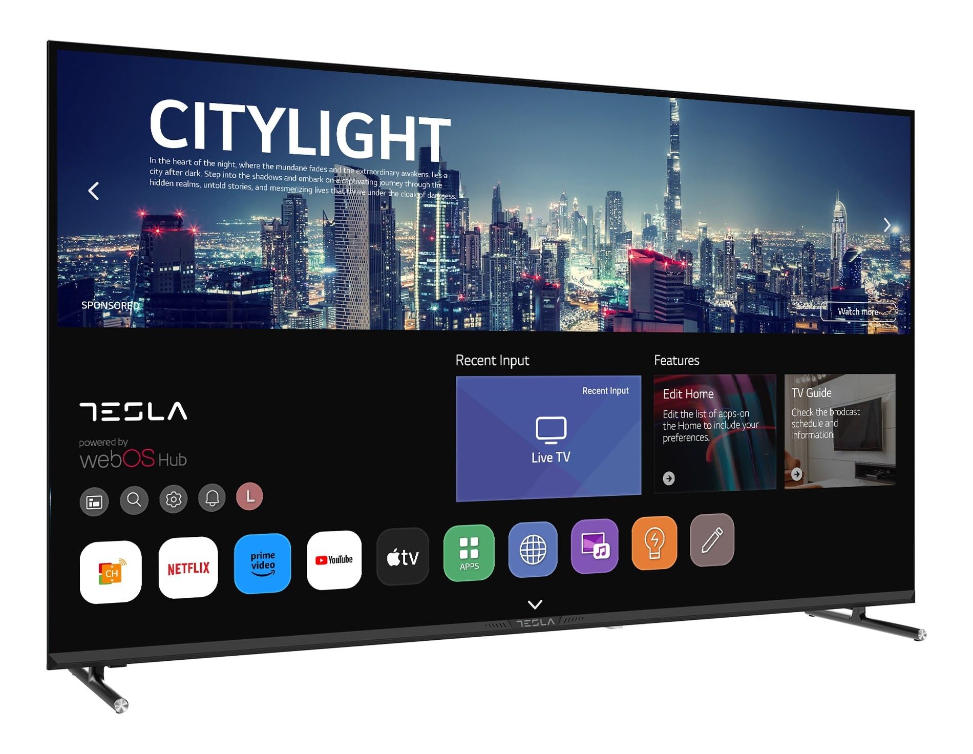 TESLA TV Smart TV 50 Pulgadas Series 6-4K UHD, webOS, HDR10, Dolby Audio, ThinQ AI, AirPlay, Miracast, Game Mode, Grabación USB, 3 HDMI + 2 USB, Negro