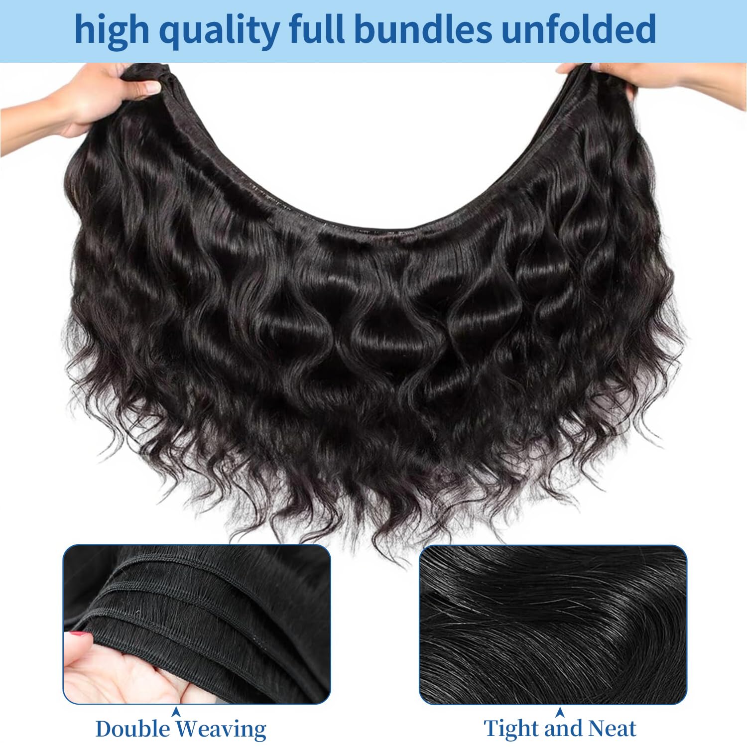 16A Raw Human Hair Bundles Body Wave Bundles Human Hair 16 Inch Unprocessed Virgin Human Hair Extensions Body Wave Bundles Real Human Hair Bundles weave bundles human hair Triple Lifespan