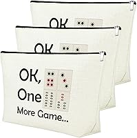 Vista 12 de Mxrymvu Mahjong Lovers Gift for Women Makeup Bag Mahjong Player Gifts for Friend Grandma, 2 piezas beige., Chino