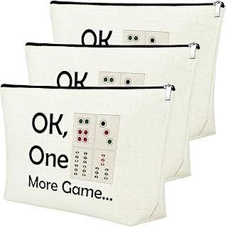 3Pcs Mahjong Lovers Gift for Women Mahjong Makeup Bag Mahjong Player Gifts for Friend Grandma Mahjong Gifts Cosmetic Bag Gambling Gift Birthday Christmas Retirement Gifts for Mom Cosmetic Travel Pouch