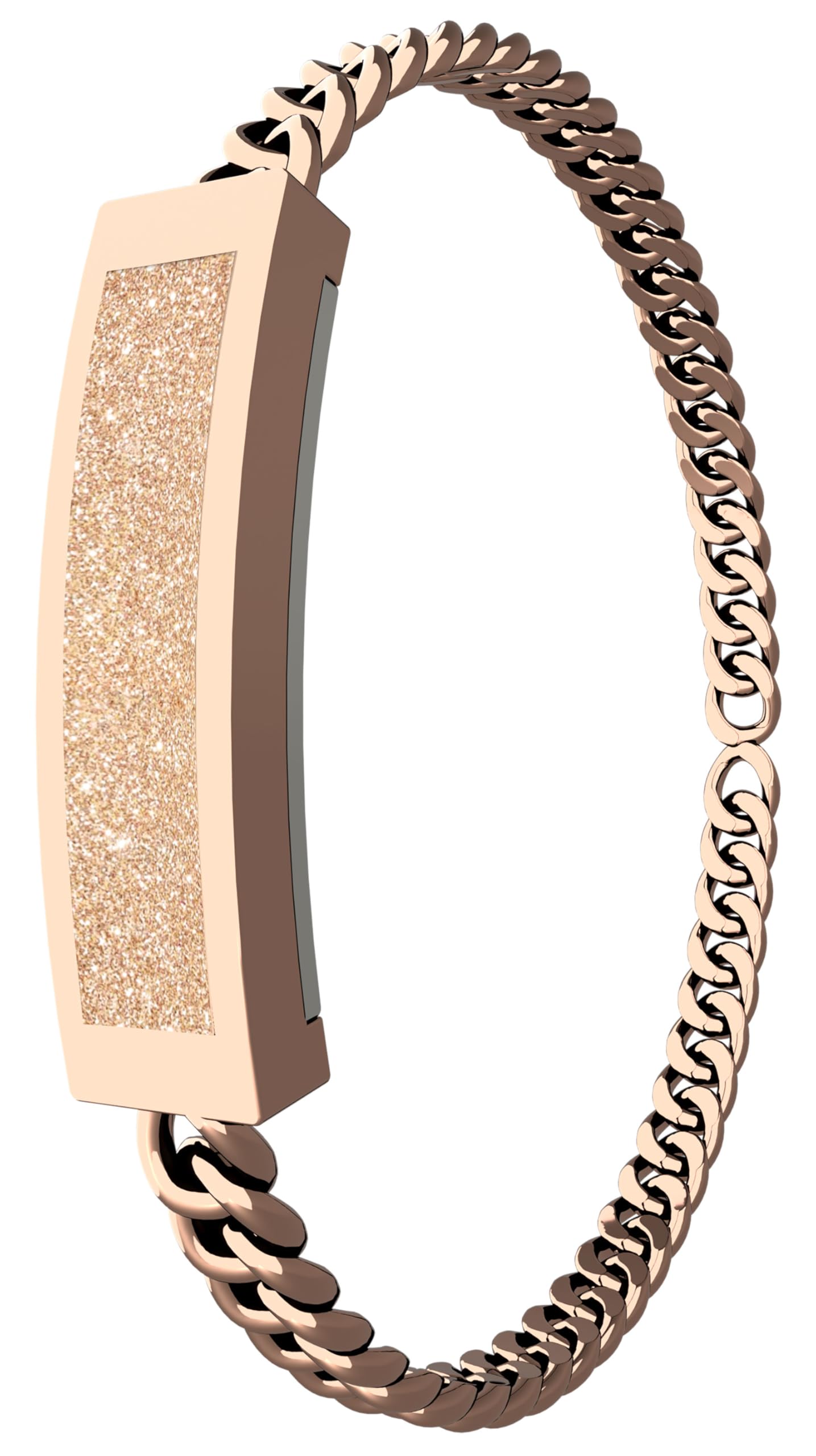 findtime Damen Smart Armkette Fitness Tracker Aktivitätstracker IP68 Wasserdicht Smartband Schmal Schrittzähler Schlaftracker Kalorienzähler Herzfrequenzmesser Dünn Kuba-Kette Design Gold