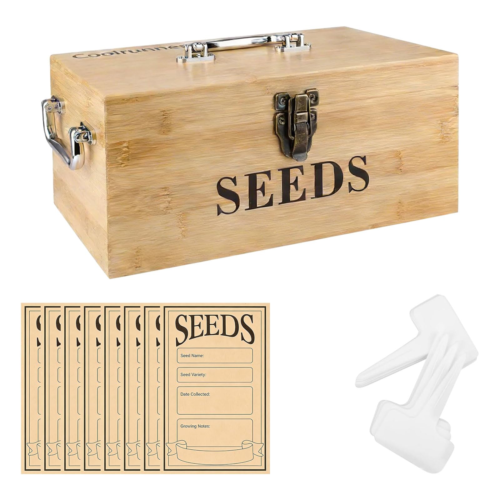 Msioytog Portable Storage Box Constructed From Hard Wood Includes Flexible Inserts for Various Sizes Stone Storage for Gardening