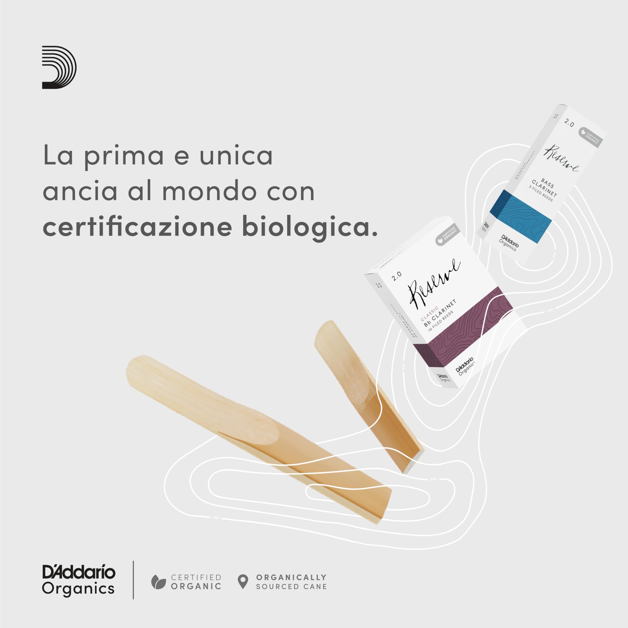 D'Addario Organic Classic Bb Ance Clarinetto - Ance per Clarinetto - La prima e unica Ancia Biologica - 3.5 La Forza, 10 Pacchetto
