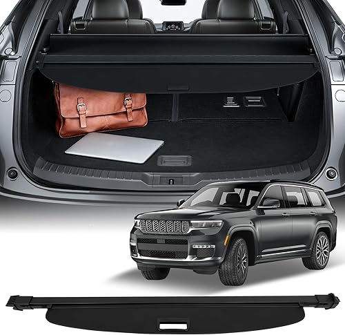 SCITOO Cubierta de carga trasera retráctil 2022-2024 para Jeep Grand Cherokee 2.0L 2 filas de asientos trasero maletero retráctil cubierta de