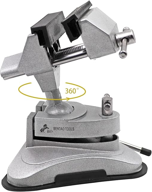MUALROUS Table Clamp Vise Portable with 360°Swiveling Head and Powerful Suction Multi-Angle Pivoting Small Vice for DIY Repairs, Modelling, Painting and Crafting