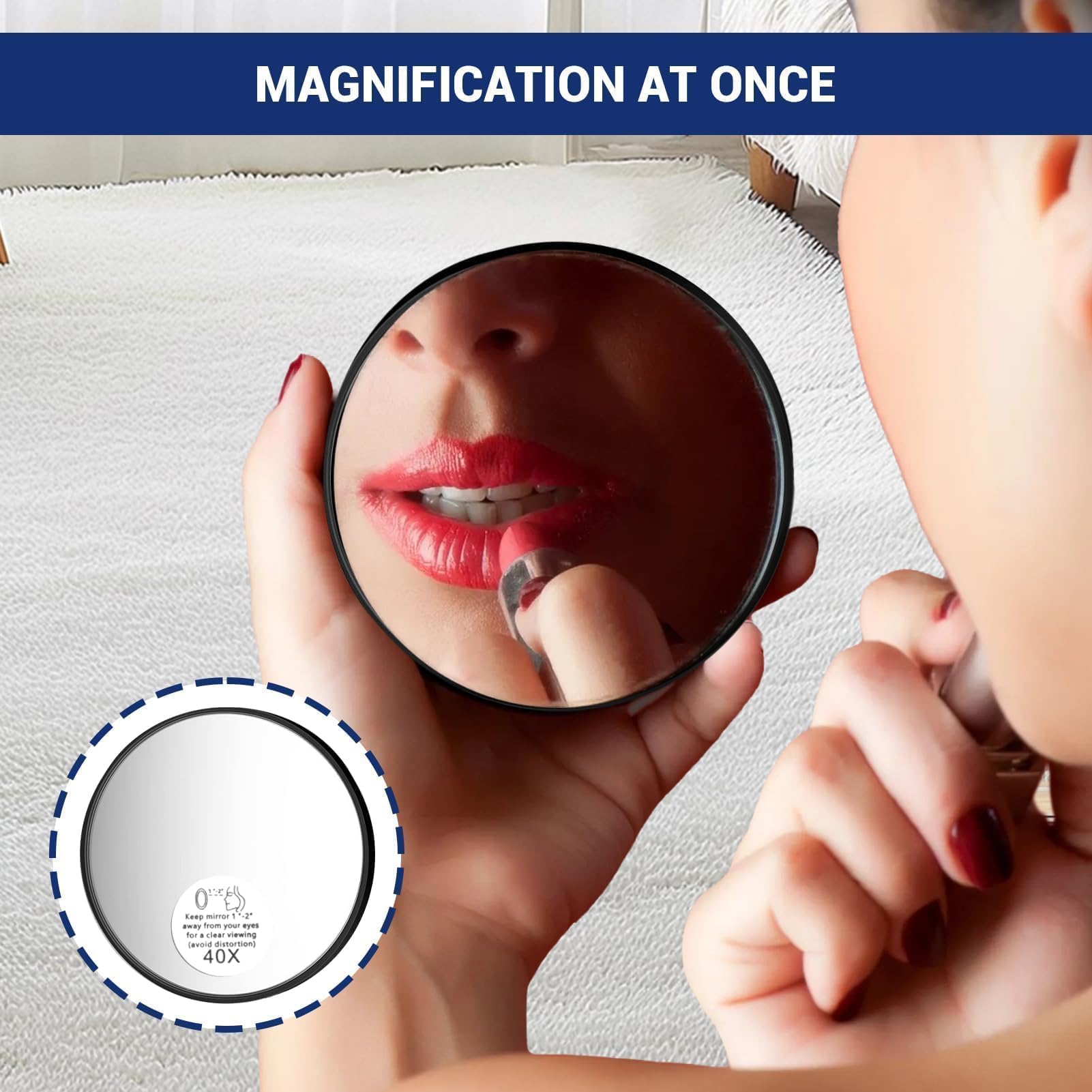 40x Magnifying Mirror, Magnifying Mirror 40x With Stand, Magnify ing Mi rror With 2 Tweezers, 40 X Magnif ying Mirr or - Image 4