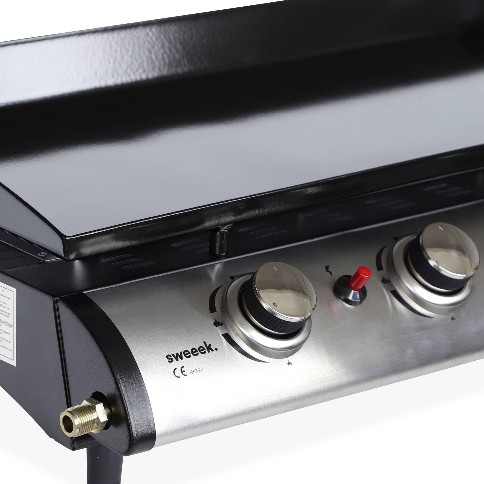 Alice's Garden Porthos 4 brûleurs Plancha au gaz 10 KW Barbecue extérieur INOX