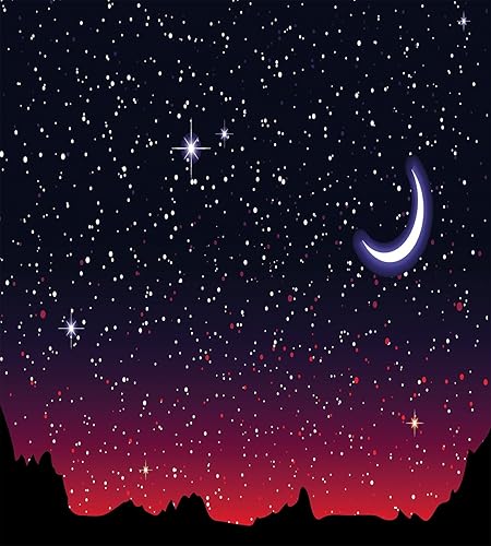 Miniatura 2 de Ambesonne Juego de funda de edredón nocturna, cielo rojo en paisaje estrellado y astronomía de astrología, juego de ropa de cama decorativo de 3