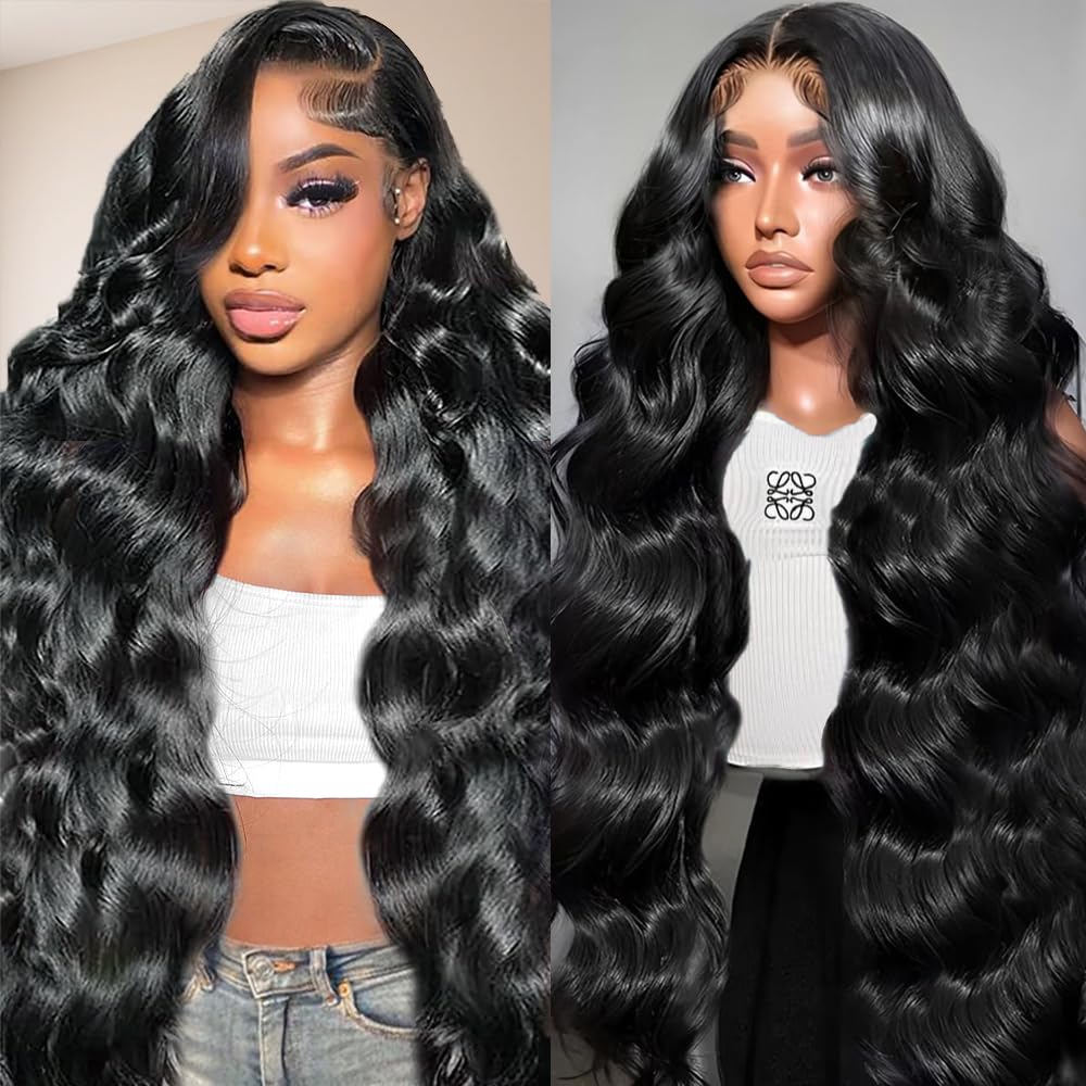 Amazon.com : 32 Inch Real Human Hair Wigs 200 Density 13x6  display picture 2