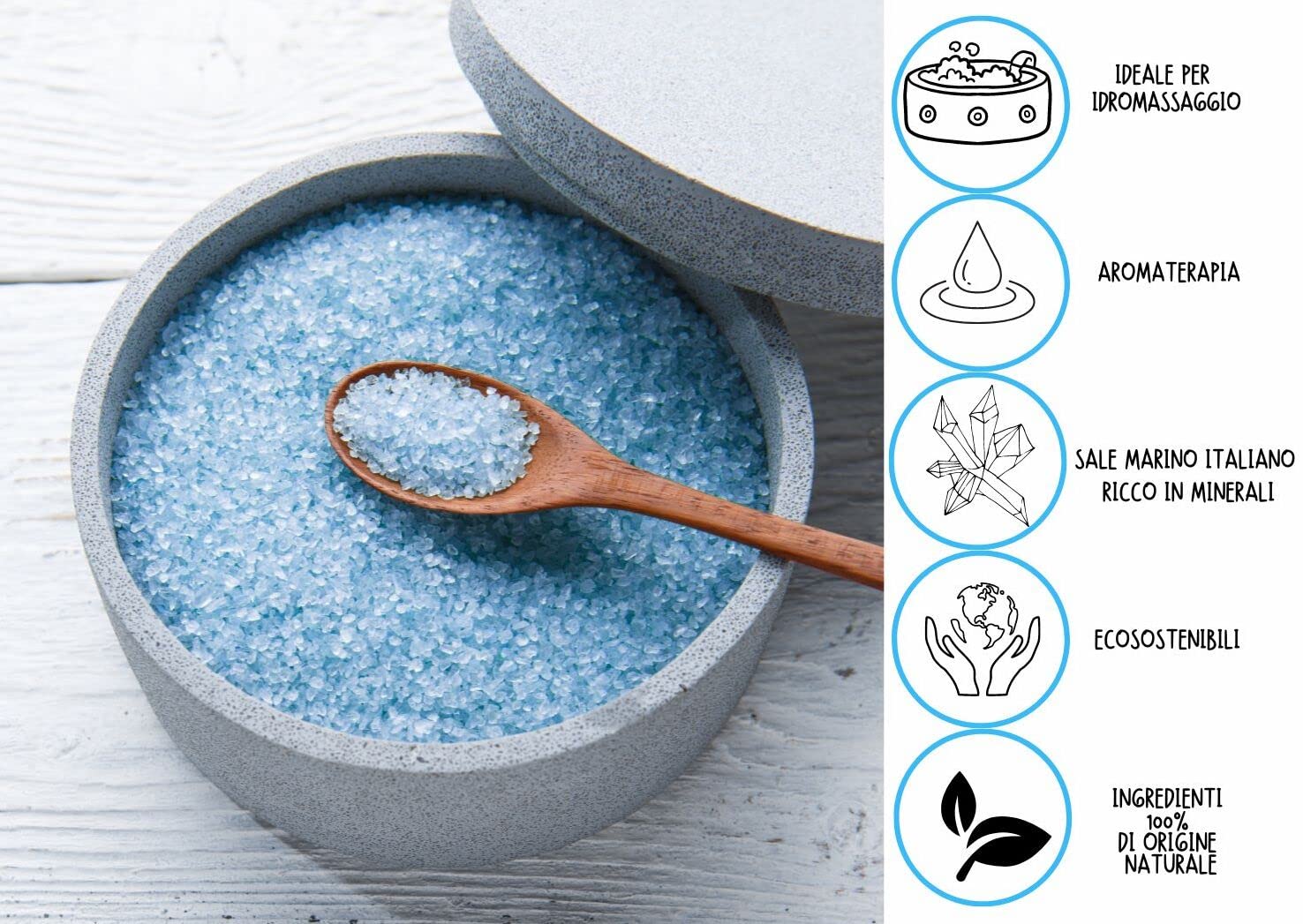 Sales de Baño AMAS - Idea de Regalo - 3 fragancias - 350g (10 usos) x3 - Lavanda Purificante y Calmante + Hibisco Relajante + Granada y Arándano Revitalizante - 100% NATURAL - VEGANO