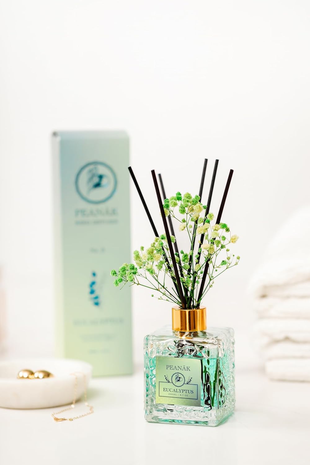 Reed Diffuser Set of 2- Eucalyptus & Lavender Fragrance Bundle 6.7oz(200ml) Long Lasting Scents for Home & Office, Living Room & Bathroom Shelf Decor