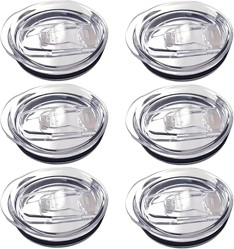 6 Pack de tapas de repuesto delgadas de 20 onzas para vasos de plástico con protección contra salpicaduras, tapas para vasos de 20 onzas, tapas