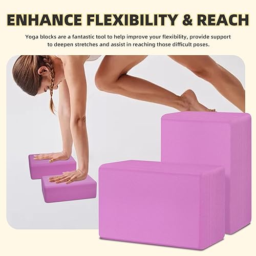 Miniatura 4 de Yoga Block, EVA Foam Yoga Blocks 2 Pack, High Density & Non Slip Dance Blocks for Stretching and Toning, Fitness Accessories for Stability & Balance