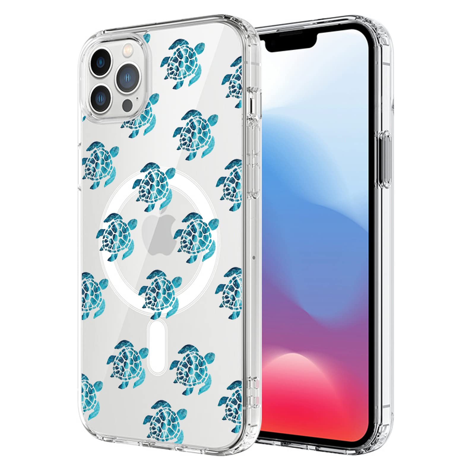 Magnetic Case for iPhone 13 Pro Max Compatible with MagSafe Wireless Charging Cute Sea Turtle Design Shockproof Anti-Scratch Cover for Men&Women (Clear) for iPhone 13 Pro Max