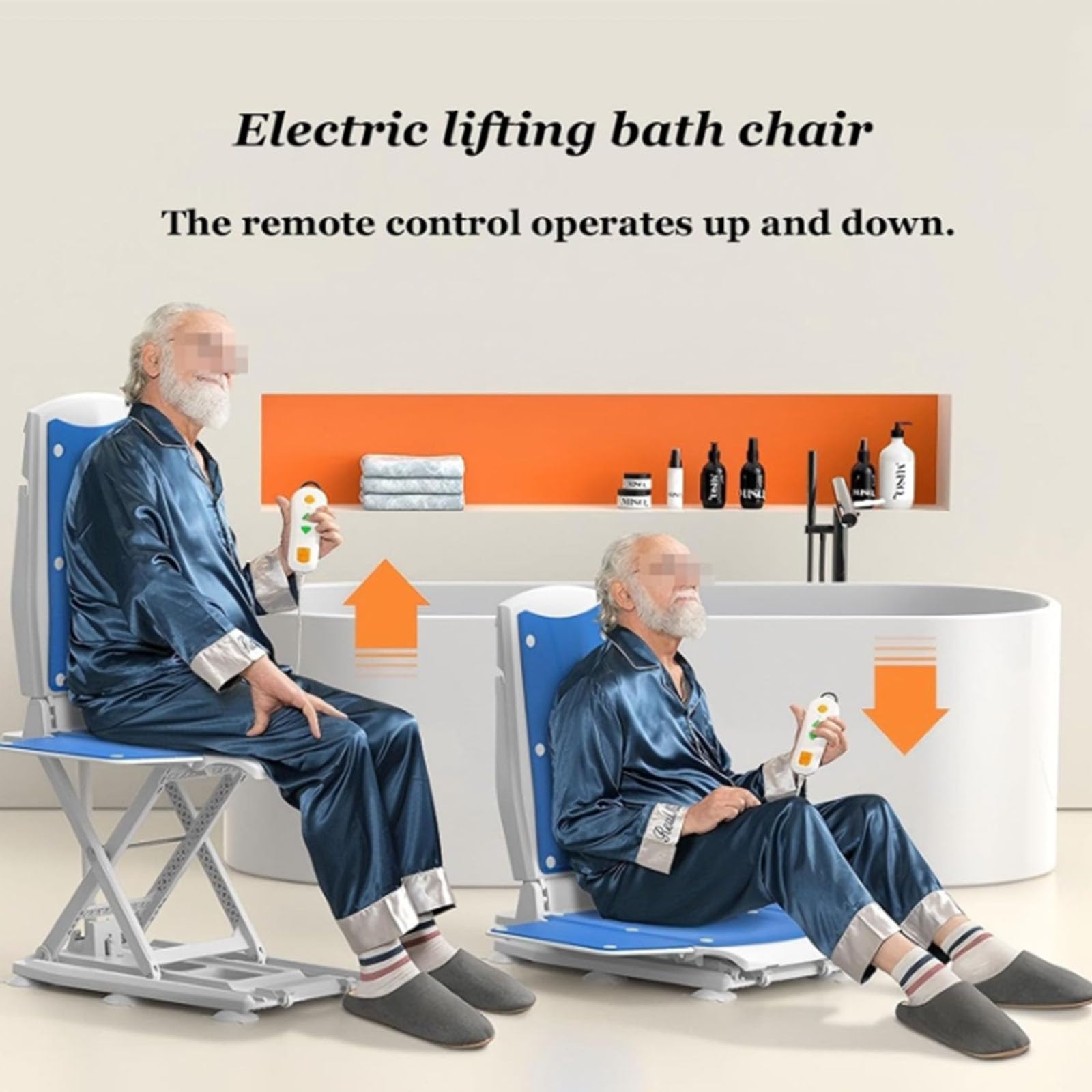 BCBKD Chaise Debout Électrique avec roulettes, Dispositif D'assistance Pliable pour Personnes Âgées, Hauteur Réglable De 0 À 50 Cm, Capacité Maximale De 140 Kg
