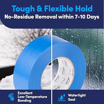 ECHOtape VI-N6120 | White Multi-Purpose Construction Tape | Stucco Masking Tape | Temporary Hold Tape | No Residue Vinyl Tape | Vinyl Repair Tape | Vinyl Floor Marking Tape | 2.83 in x 60 yds