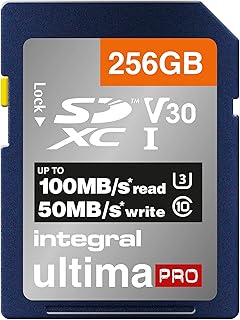 Integral 256GB SD Card 4K Ultra-HD Video Premium High Speed Memory Card SDXC Up to 100MB/s SDXC V30 UHS-I U3 Class 10 SD Memory Card