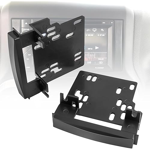 NuIth Double DIN Radio Dash Kit for 2007-2016 Chrysler Town&Country Sebring/Dodge Ram Challenger Grand Caravan/Jeep Compass Wrangler, 2 Din Car Stereo Installation Kit Radio Bracket