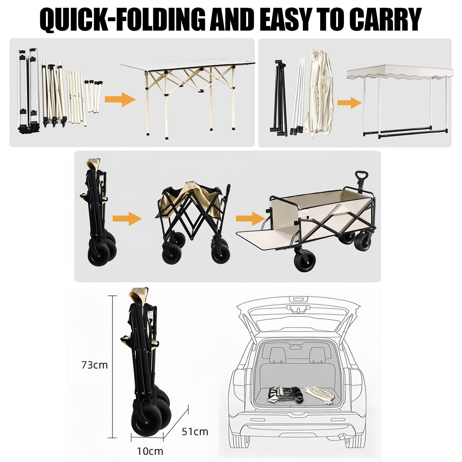 HARELA Genérico Puesto de Mercado con toldo, Móvil de Venta Ambulante de Comida, Carrito De Vendedor De Comida para Puestos Callejeros, Ferias De Artesanía(Black)
