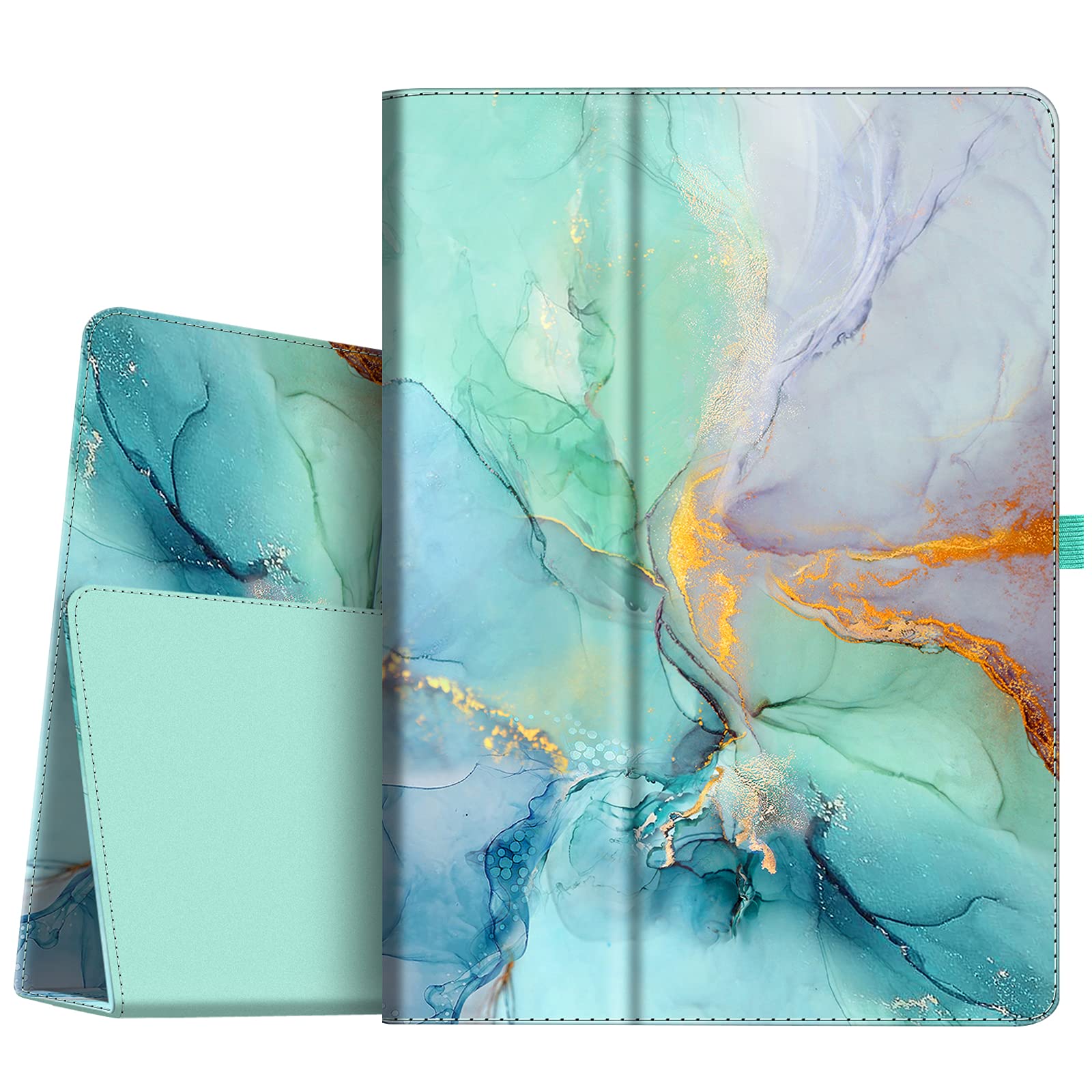 FINTIE Etui folio do iPada Pro 12,9 (2. generacji) 2017 / iPad Pro 12,9 (1. generacja) 2015 - [ochrona narożników] wysokiej jakości skóra PU pokrowiec ochronny z funkcją automatycznego uśpienia/budzenia (szmaragdowy marmur)