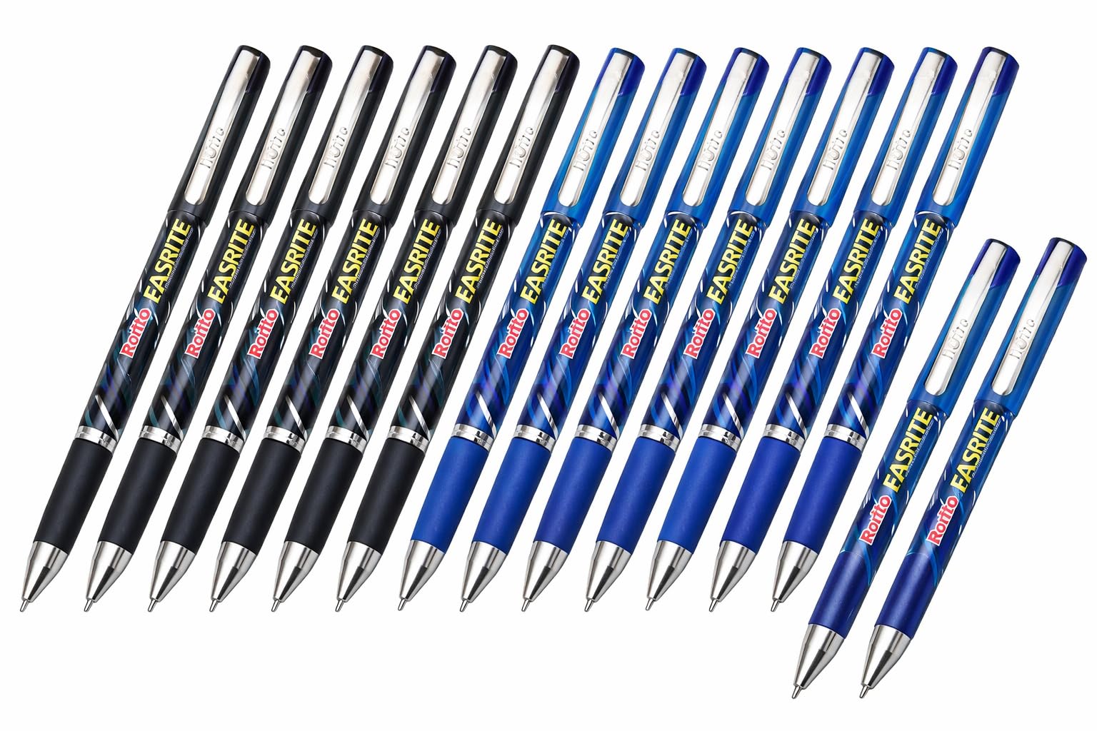 FIRST CLICK Fasrite Blue 10 Black 10 Ball Pens, Pack of 20, Advanced Tip for Quick Dry Writing, Soft Grip, Stylish Metal Clip, 0.7 mm-picture-39
