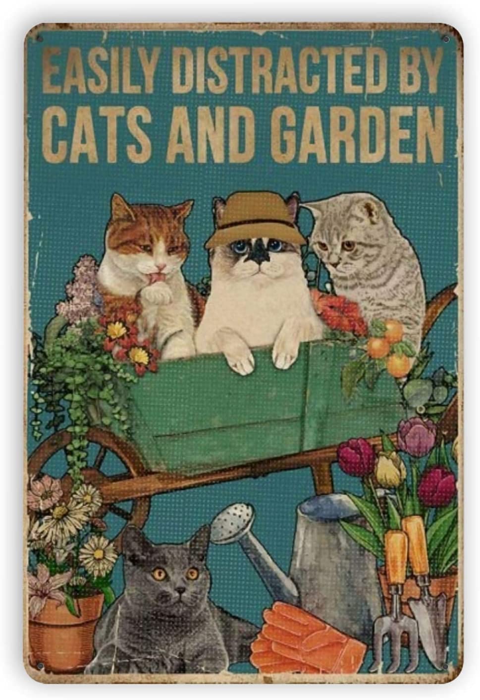 Targa In Metallo 'Distracted By Cats And Piano' 20x30 Cm, Decorazione Da Parete Vintage Per Casa, Bar E Studio - 3