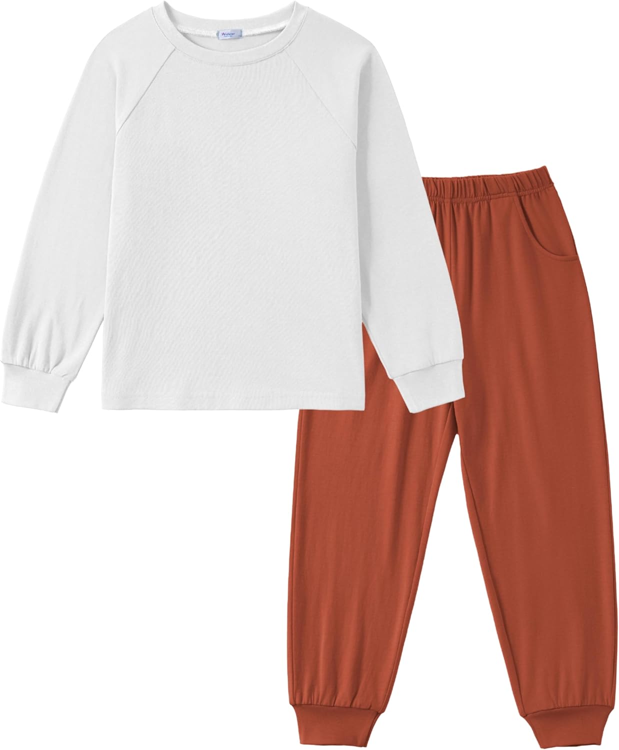 Arshiner Boys Clothes Set Long Raglan Sleeve T-Shirts + Casual Pants 2Pcs Colorblock Fall Outfits for Kids