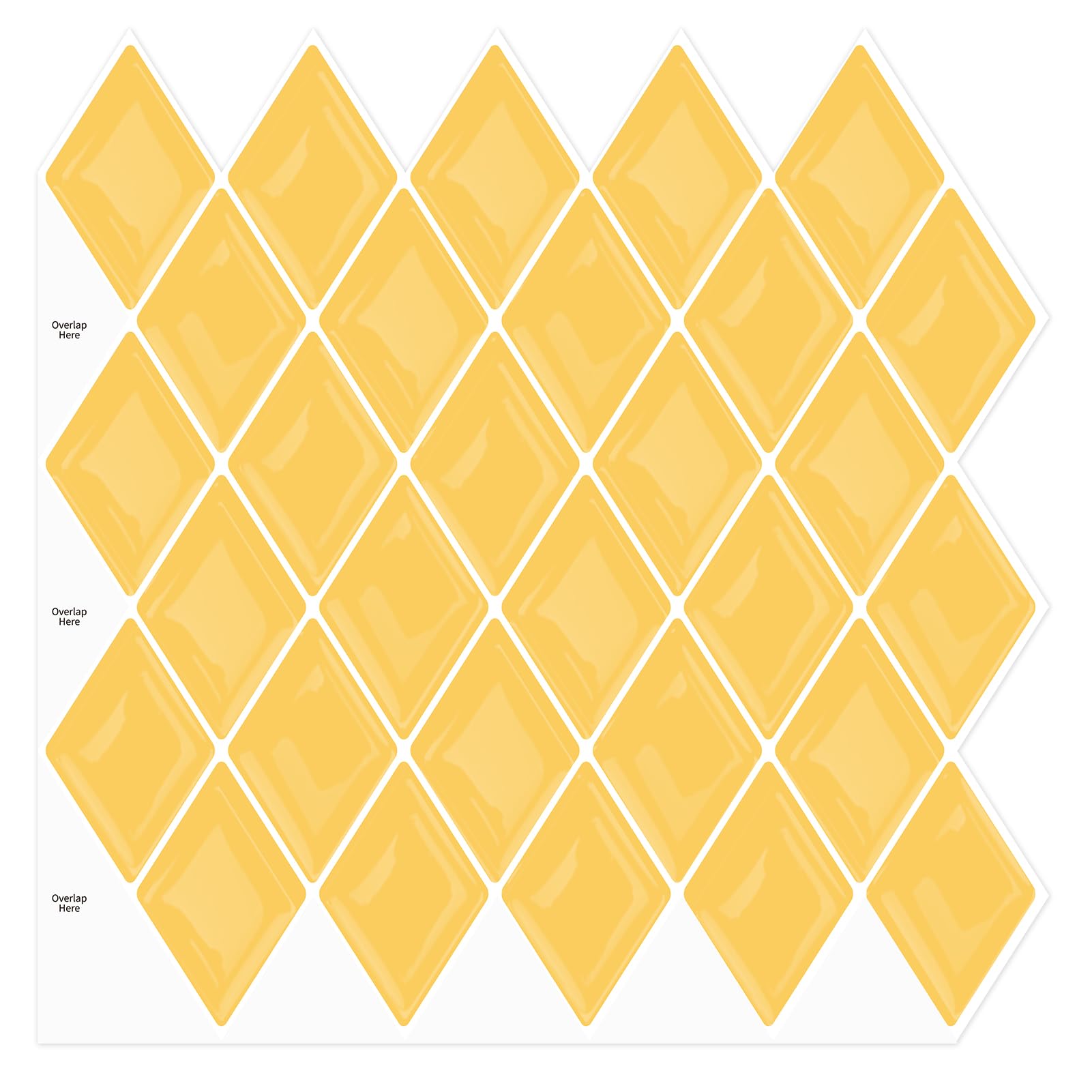 10-Sheet Peel and Stick Backsplash for Kitchen Accent Wall, Ist Momoreo Diamond Tile Backsplash Self Adhesive 12"x12" - Lemon Yellow