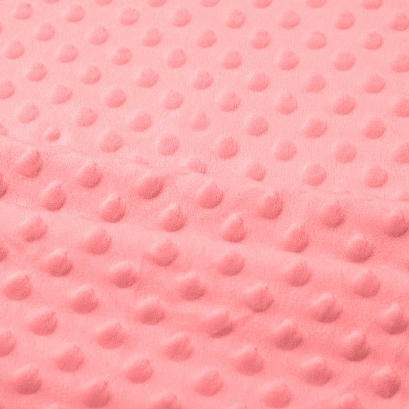 2 Yards Pink Minky Dot Fabric by The Yard, Soft Plush Fleece, Cuddle Dimple Dot for Sewing Baby Blankets, Pillow Covers & Crafts (2 Yards, Pink) - 1