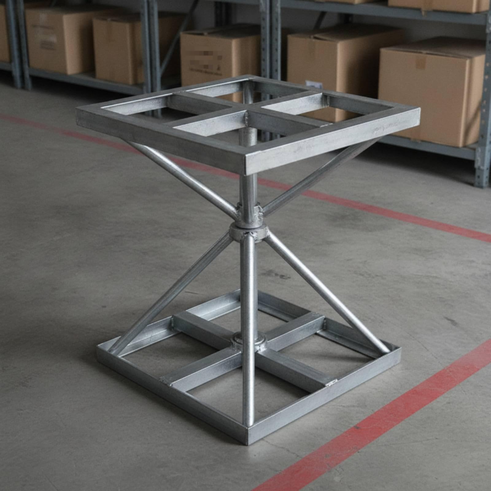 Piatto Girevole Quadrato Supporto Alta Capacità di Carico Piattaforma per Artigiani, Officina , Doppio Piano Quadrato 50 50 60 Doppio Asse