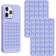 Silicone Sticky Phone Grip, Adhesive Suction Cup Phone Case Mount, Phone Grip with Strong Suction for Cellphone, Non Slip Hands-Free Phone Accessories Holder for Selfies and Videos 2pcs-light Purple