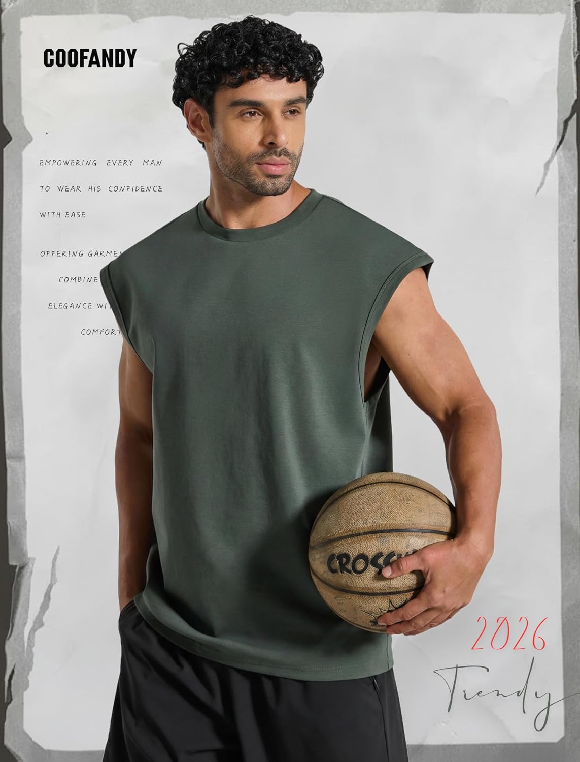 COOFANDY Mens Workout Tank Tops Summer Sleeveless Tee Shirts Casual Stylish Gym Muscle Shirt Loose Fit for Basketball - Image 2