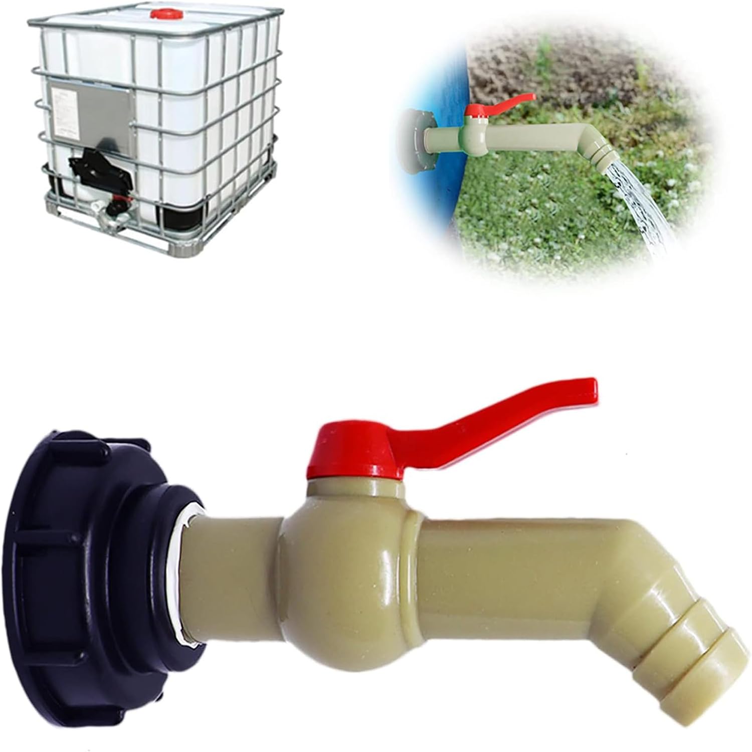 Adattatore Per Serbatoio IBC Con Filettatura S60x6, Gomito 25mm MDPE, Raccordo A Compressione Per Contenitori Acqua UK/Europei