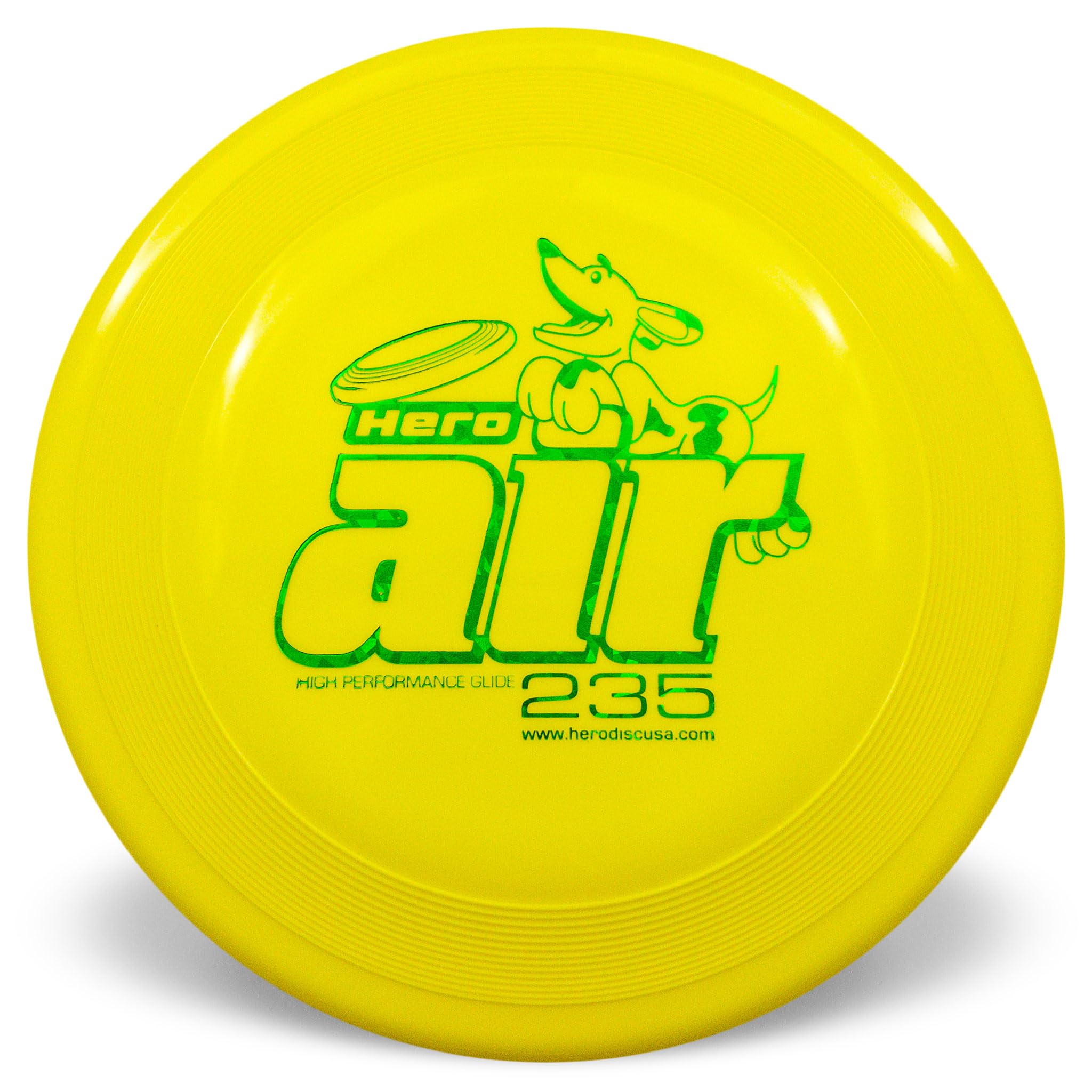 Frisbee per cani Hero Air 235, disco volante leggero per animali domestici (giallo)