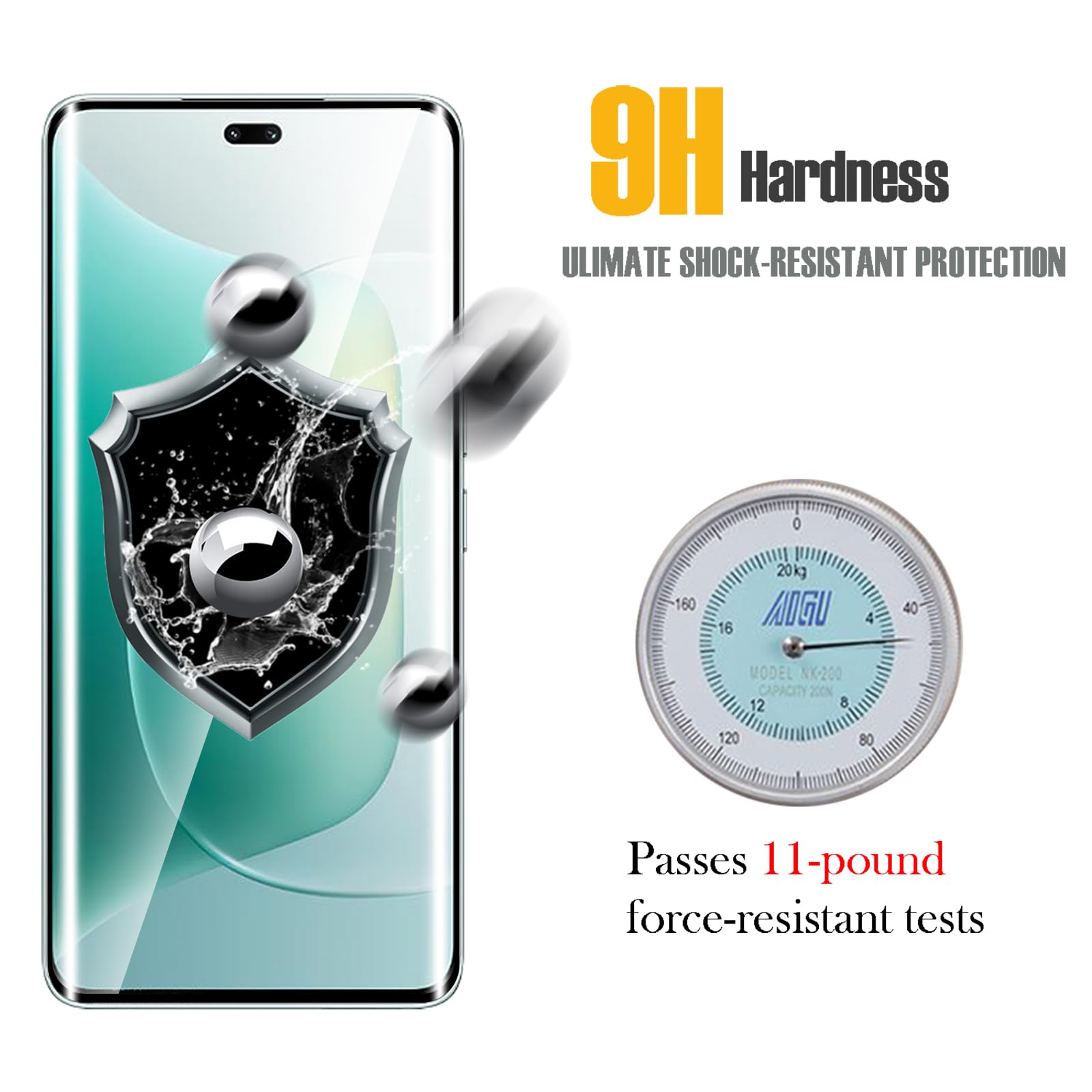 WFTE 2 Pezzi Vetro Temperato Per Honor 300 Pro/Ultra E 200 Pro/Ultra, Pellicola 9H, Copertura Completa, Anti Graffio E Impronte, Facile Installazione