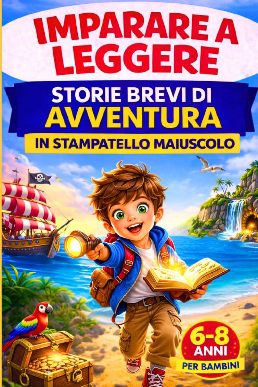 Imparare a leggere storie brevi di avventura in stampatello maiuscolo: prime letture semplici ed educative per bambini 6-8 anni