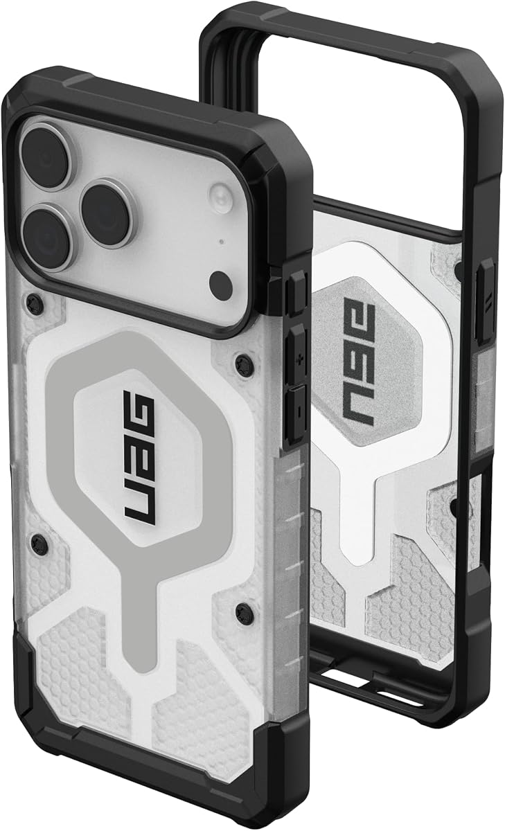 URBAN ARMOUR GEAR UAG Diseñado para iPhone 17 Pro Max Caso Pathfinder Clear - Compatible con cubierta protectora MagSafe de grado militar, Hielo/Plata