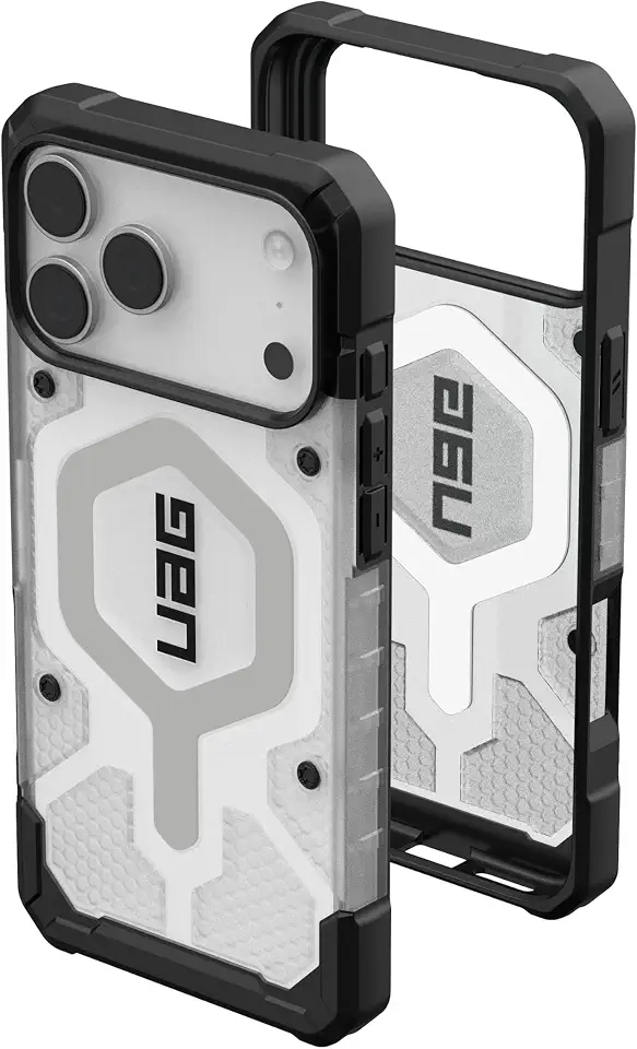 UAG Designed for iPhone 17 Pro Max Case Pathfinder Clear - Compatible with MagSafe Military Grade Protective Cover, Ice/Silver