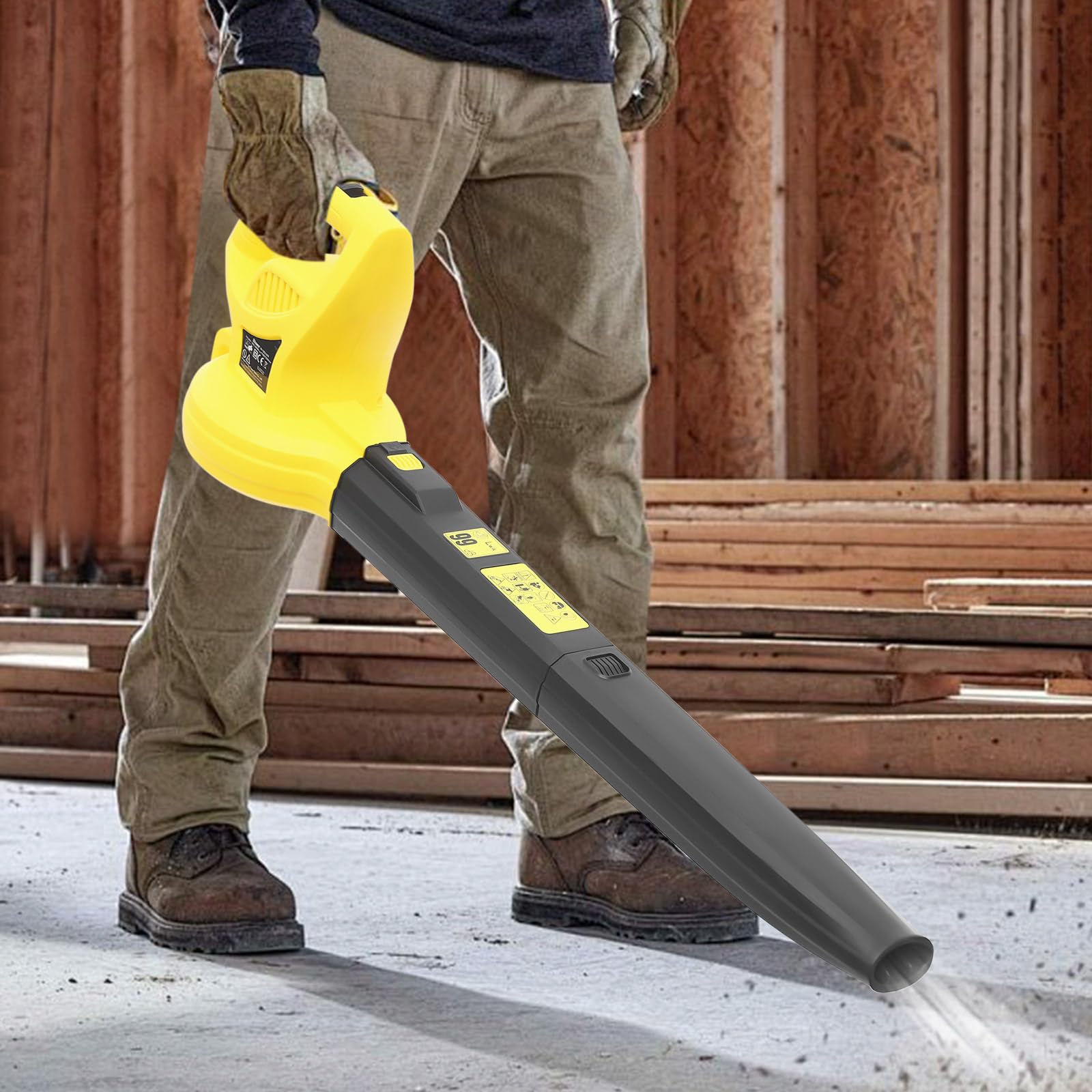 Soplador de hojas eléctrico 206CFM con cable, 2000 W – 206 CFM, con cable, 2 en 1 soplado y aspiración, 6 velocidades de aire, incluye correa de transporte y bolsa de 35 L