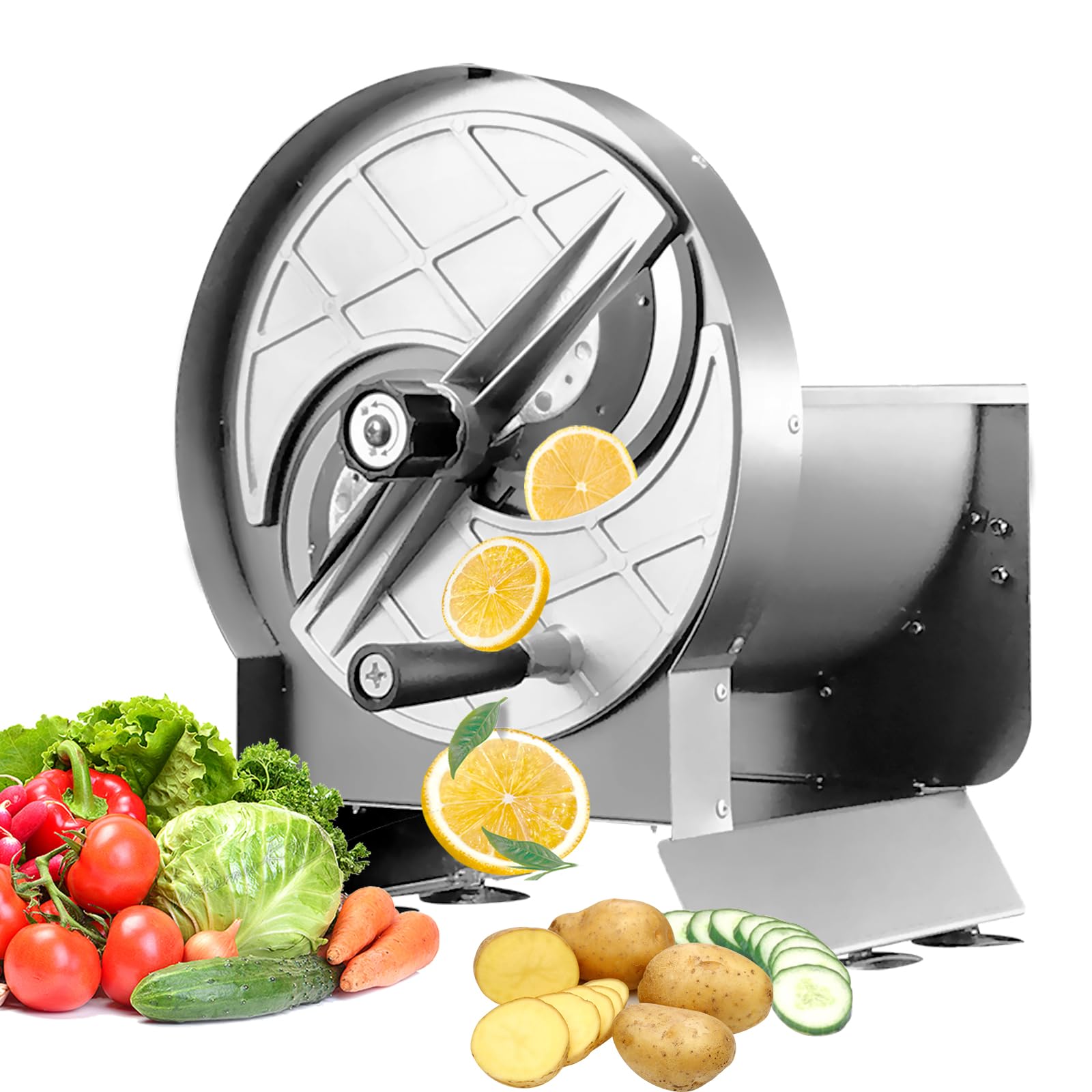 Anatole Cortador de Verduras en Rodajas de Acero Inox Profesional 0-13mm | Espesor Ajustable, 6 Ventosas, Rebanadora Manual para Patatas Cebolla Zanahoria Repollo Frutas Limón Naranja Restaurante Casa