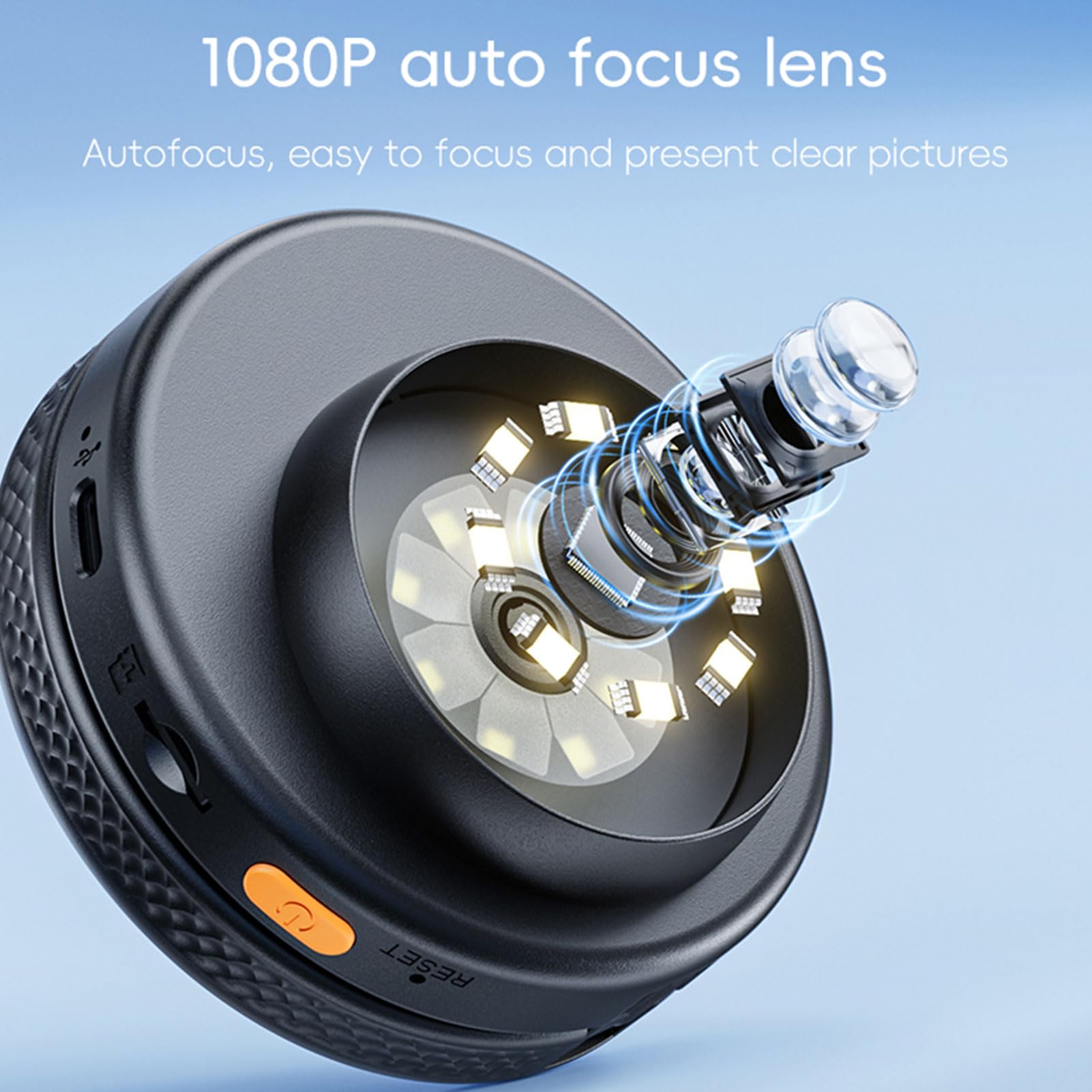 Luocute 500-fache Lupe mit Licht, Tragbare Tragbare USB-Digitalmikroskop-Makrokamera mit IPS-Bildschirm und 3-Stufen-LED-Licht für Erwachsene, ältere Menschen