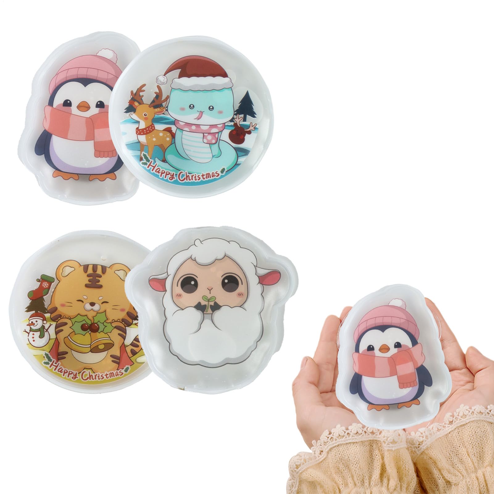 Calentadores De Manos De Bolsillo Forma De Pingüino,Calentadores de Bolsillo Reutilizables | Portátil 4 Piezas De Almohadilla Térmica para Exteriores Niños Camping Hombres Mujeres Cumpleaños Invierno
