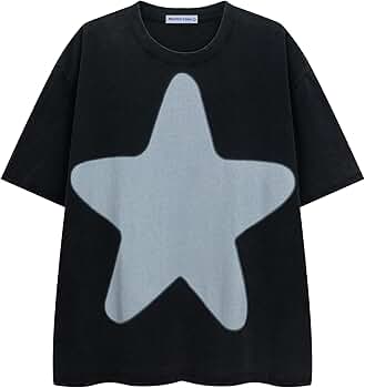Aelfric Eden Mens Oversized Star Graphic Tees Y2k Washed