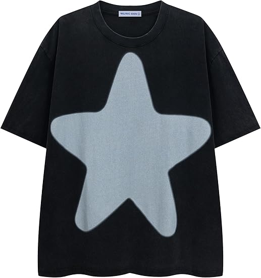 Aelfric Eden Oversized Star Graphic Tees Men Vintage Washed Heavyweight Cotton Trendy Streetwear T Shirts Unisex