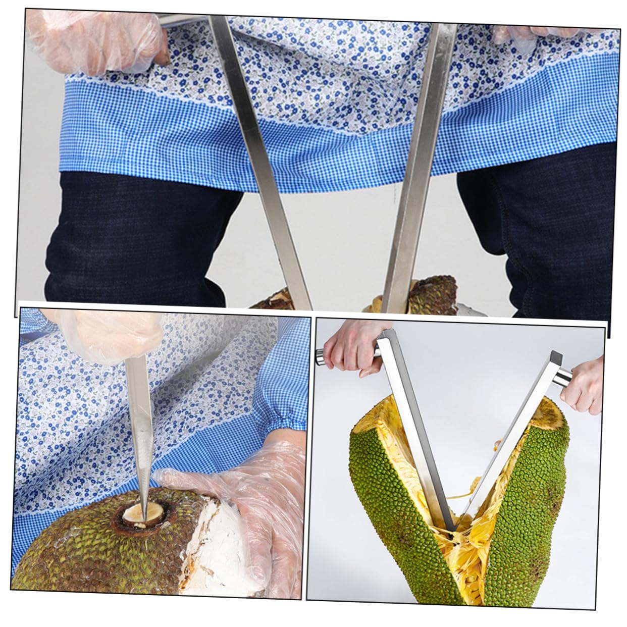 Jackfrucht Entkerner aus Edelstahl mit Ergonomischem Design, Silber