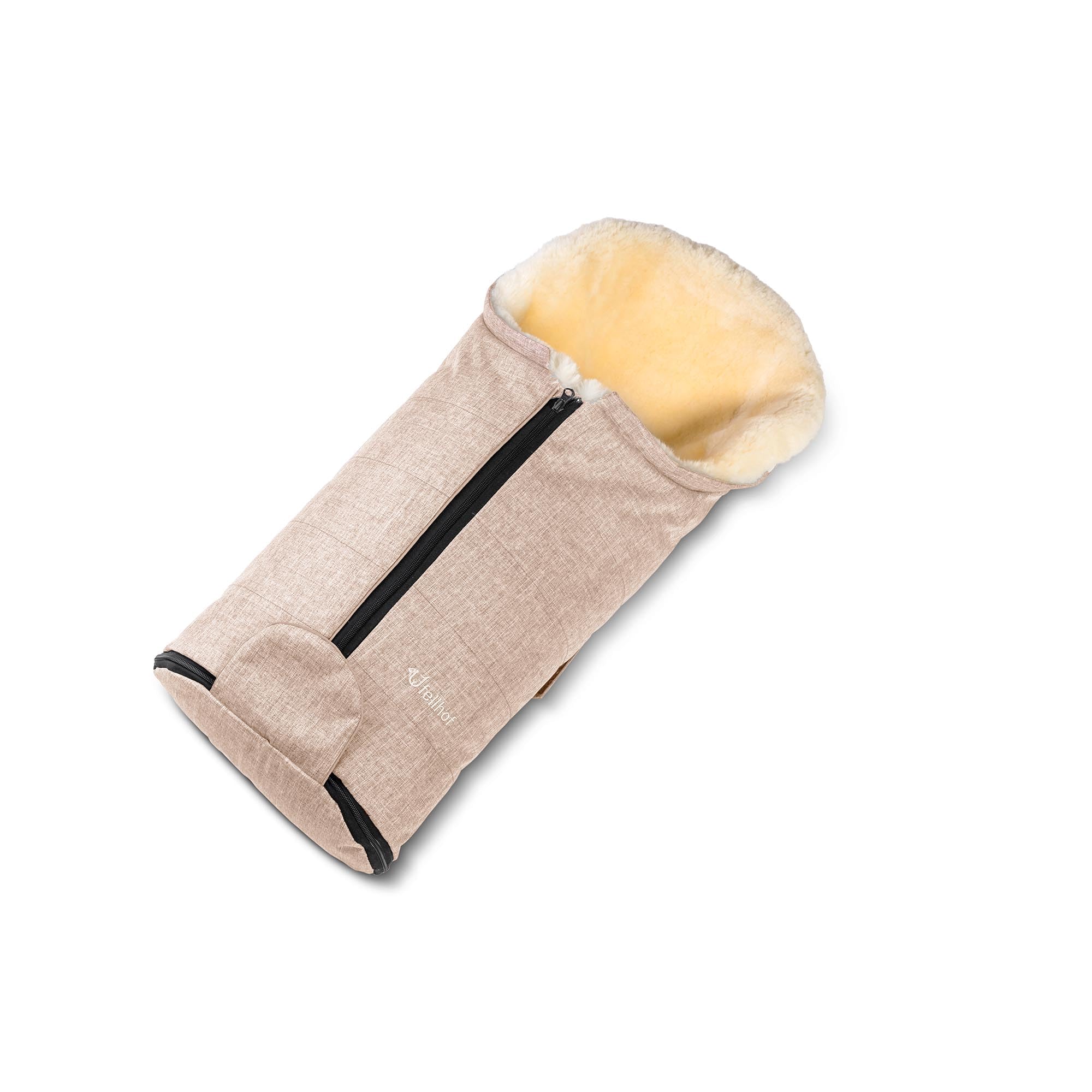 Fellhof Fußsack Babyschale Gastein, Einschlagdecke | Kinderhaus Blaubär: für Babywanne & Neugeborene, 100% Merino-Lammfell, atmungsaktiv & waschbar