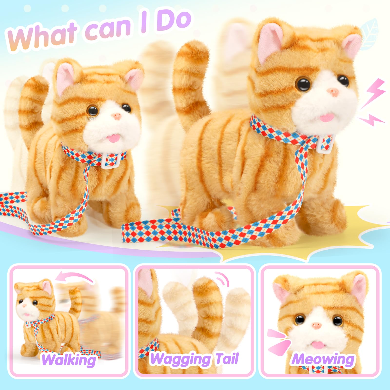 Chat parlant jouet réaliste qui marche avec laisse – Cadeau enfant – Tumama Kids Chat parlant jouet réaliste qui marche avec laisse – Cadeau enfant – Tumama Kids