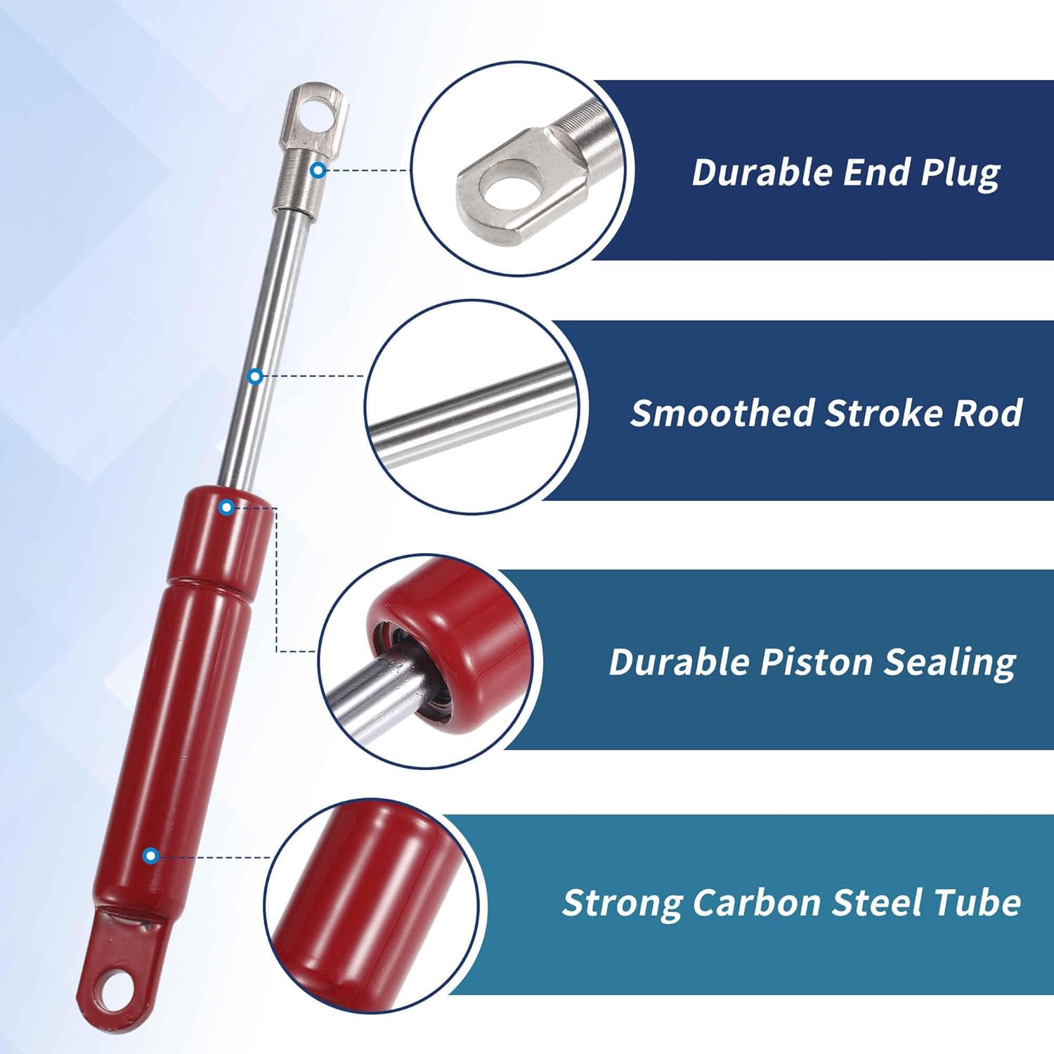 6 Inch 65Ib/289N Gas Springs, 6" Gas Struts Hydraulic Lift Support for Cabinet Lid Toolbox Cover, 2Pcs, Red