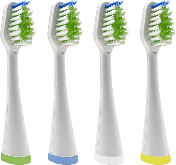 Cabezales de Repuesto para Cepillo de Dientes Waterpik Complete Care 5.0 WP-861 y CC-01 | Paquete de 4, Blanco, con Tapas, Compatible con Waterpik Complete Care 5.0 (WP-861, WP-871, WP-876, WP-881, WP-890) y 9.0 (CC-01CD012-1) 1 Unidad (Paquete de 4)