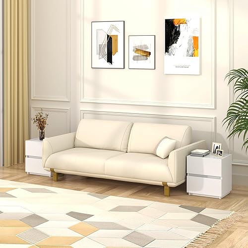 Miniatura 7 de furtble Cómoda apilable de 2 cajones, cómoda pequeña para armario, mesita de noche moderna para dormitorio, mesa auxiliar con cajón de